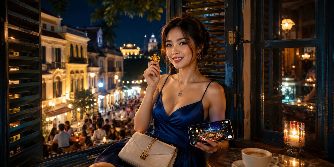 Người chơi tại Hà Nội thưởng thức cà phê và trải nghiệm game casino trên điện thoại